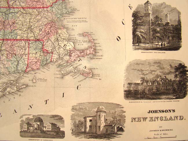 A beauiful Civil War era Map of New England published by Johnson in 1862. — image 3